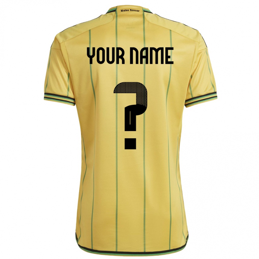 Niño Fútbol Camiseta Jamaica Su Nombre #0 Amarillo 1ª Equipación 24-26 Argentina