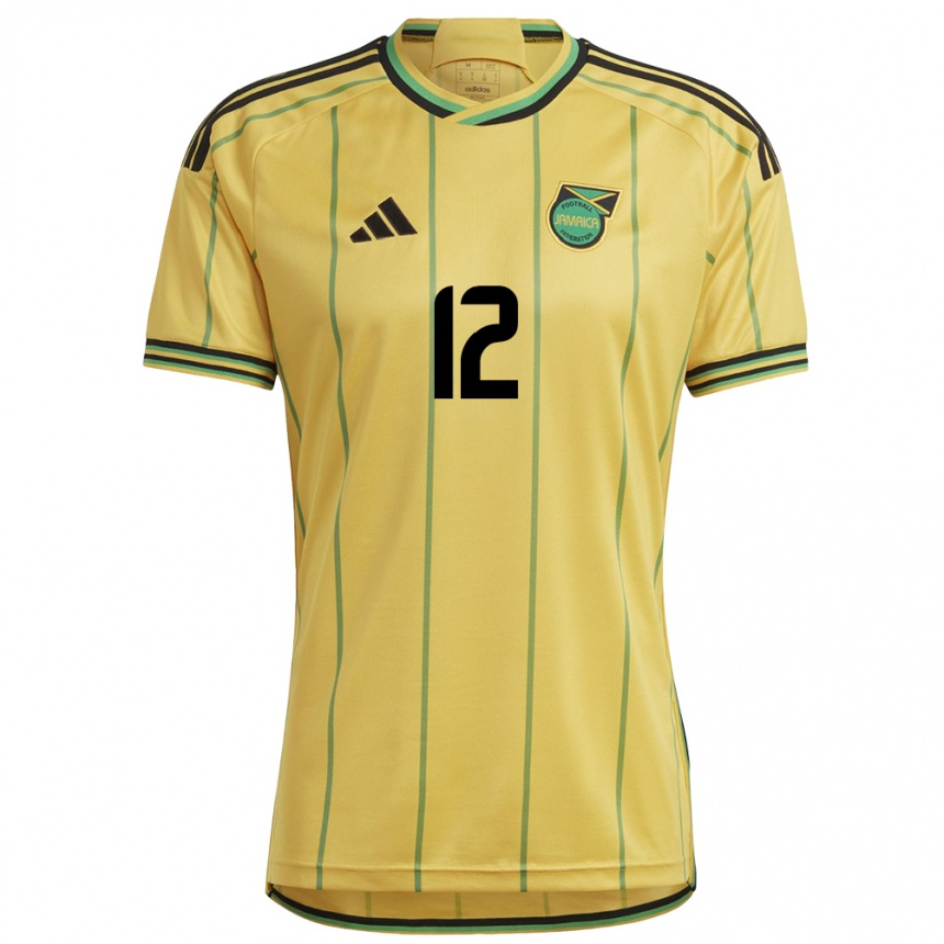 Niño Fútbol Camiseta Jamaica Tyiesha Nelson #12 Amarillo 1ª Equipación 24-26 Argentina