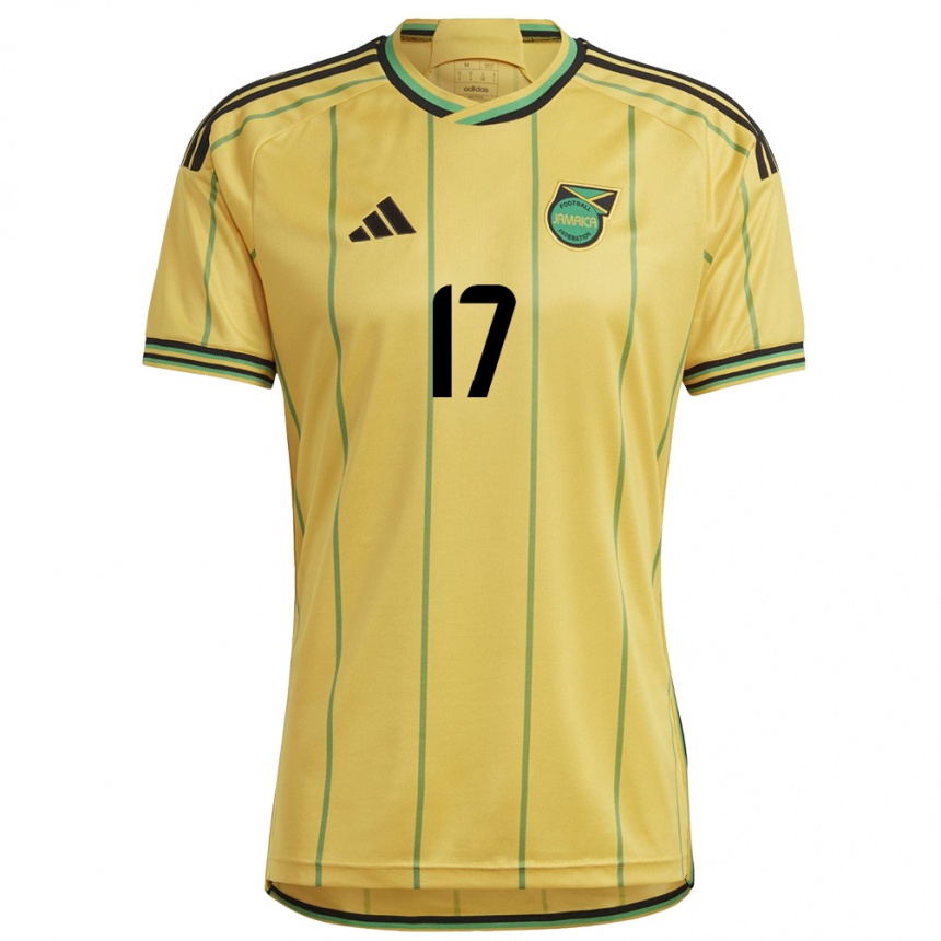 Niño Fútbol Camiseta Jamaica Damion Lowe #17 Amarillo 1ª Equipación 24-26 Argentina