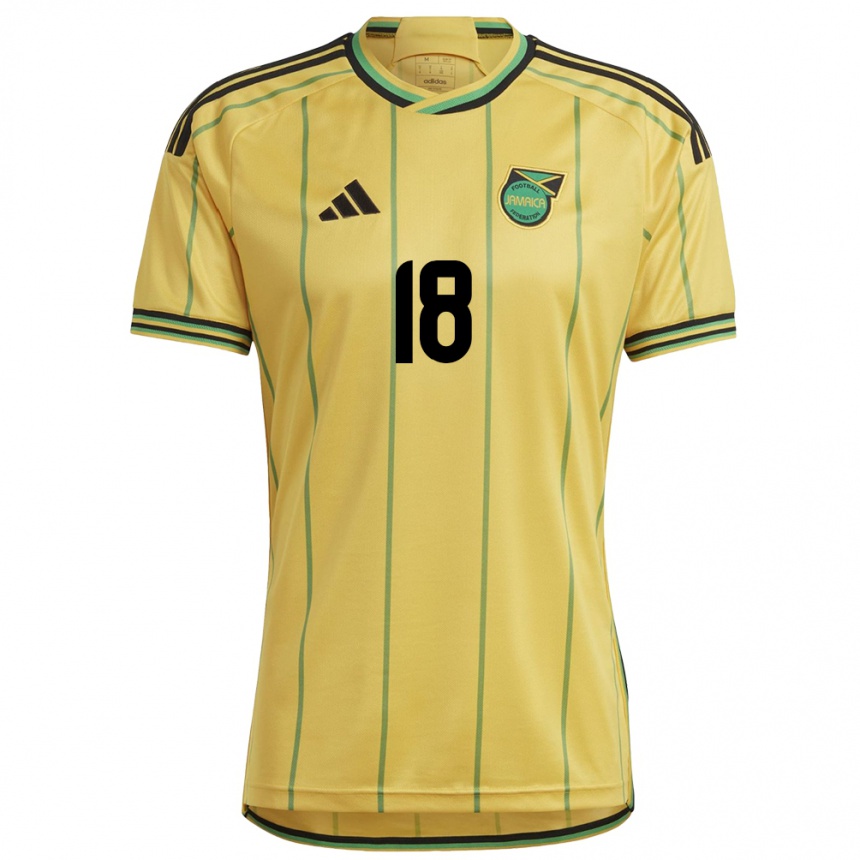 Niño Fútbol Camiseta Jamaica George Grant #18 Amarillo 1ª Equipación 24-26 Argentina