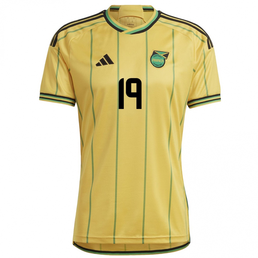 Niño Fútbol Camiseta Jamaica Jamal Lowe #19 Amarillo 1ª Equipación 24-26 Argentina