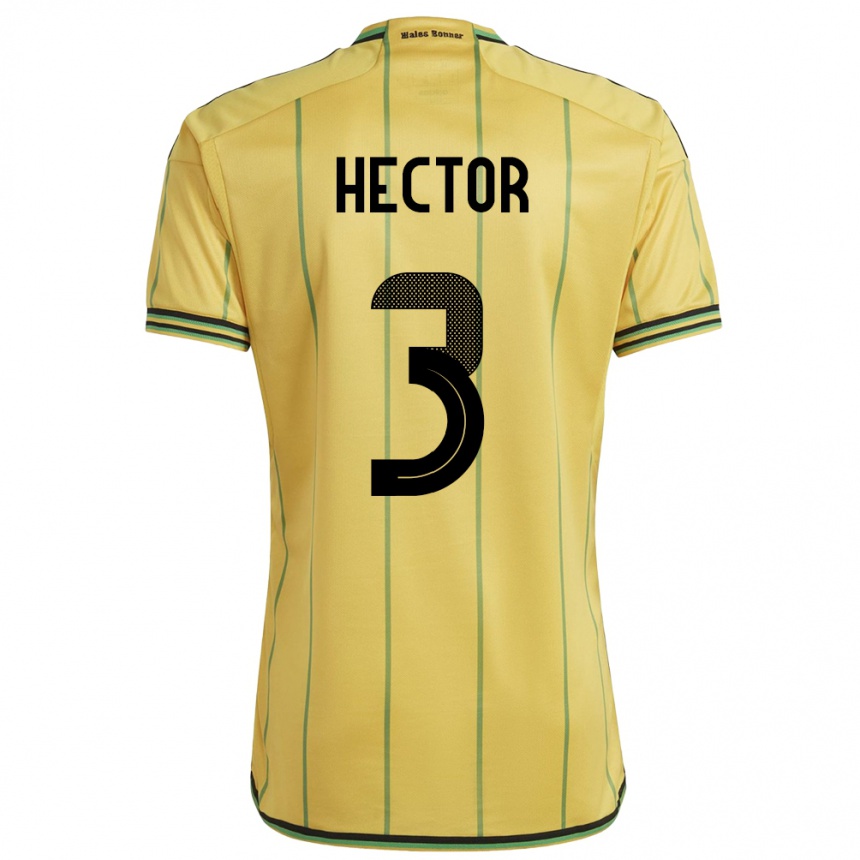 Niño Fútbol Camiseta Jamaica Michael Hector #3 Amarillo 1ª Equipación 24-26 Argentina