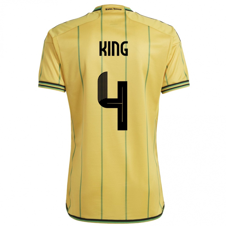 Niño Fútbol Camiseta Jamaica Richard King #4 Amarillo 1ª Equipación 24-26 Argentina