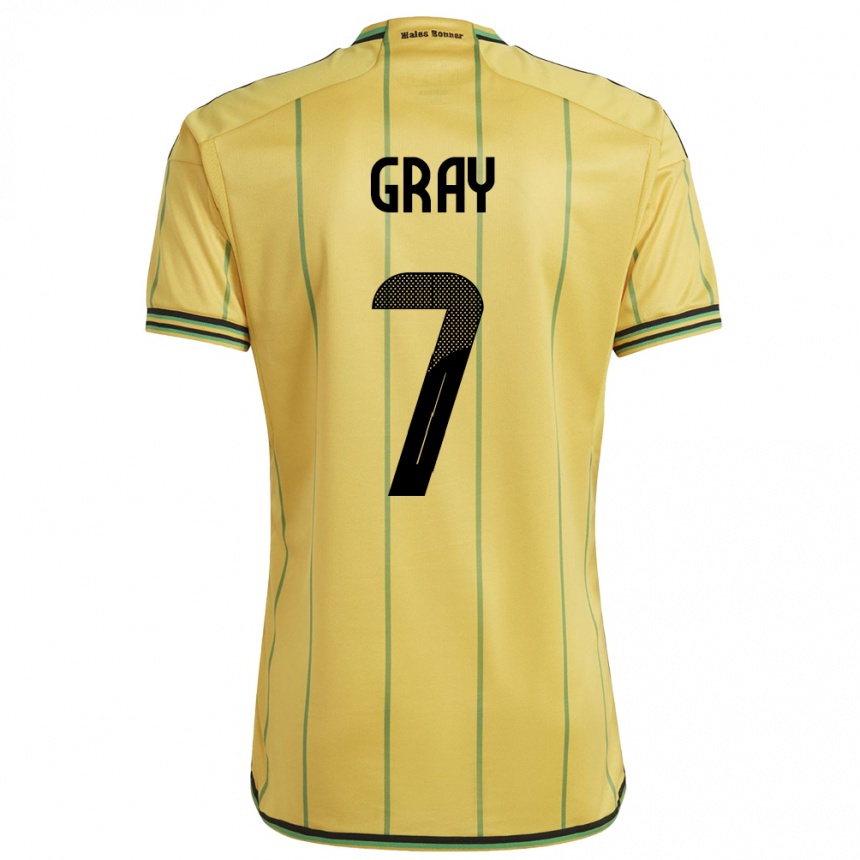 Niño Fútbol Camiseta Jamaica Demarai Gray #7 Amarillo 1ª Equipación 24-26 Argentina