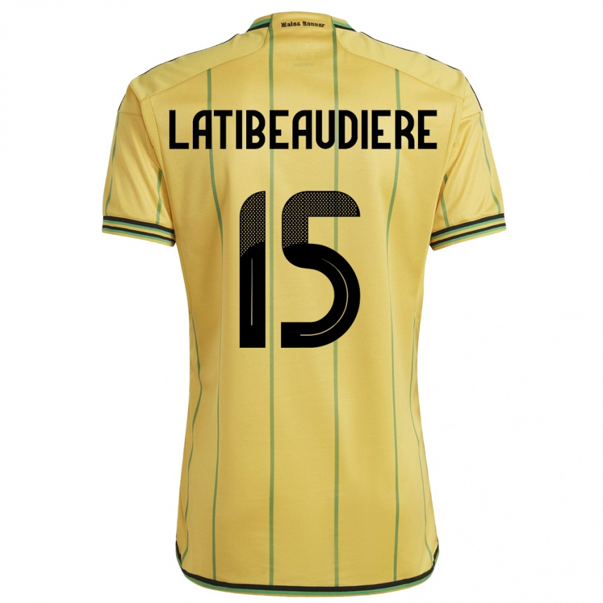 Niño Fútbol Camiseta Jamaica Joel Latibeaudiere #15 Amarillo 1ª Equipación 24-26 Argentina