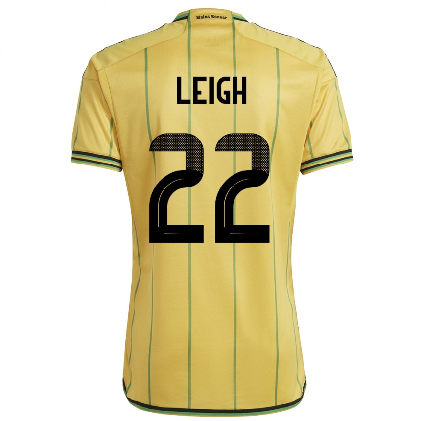 Niño Fútbol Camiseta Jamaica Greg Leigh #22 Amarillo 1ª Equipación 24-26 Argentina