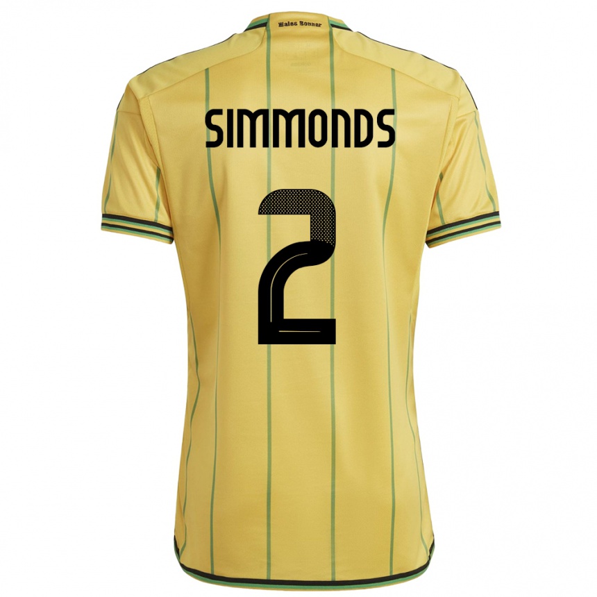 Niño Fútbol Camiseta Jamaica Nicholas Simmonds #2 Amarillo 1ª Equipación 24-26 Argentina