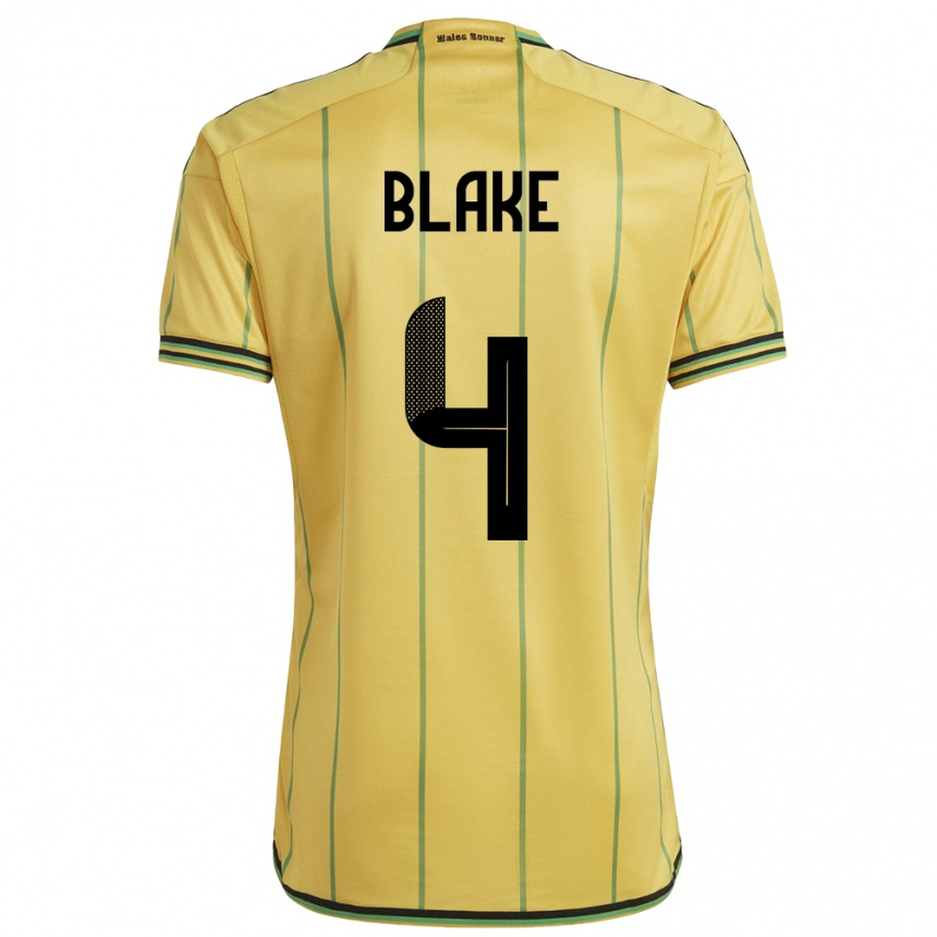 Niño Fútbol Camiseta Jamaica Romain Blake #4 Amarillo 1ª Equipación 24-26 Argentina