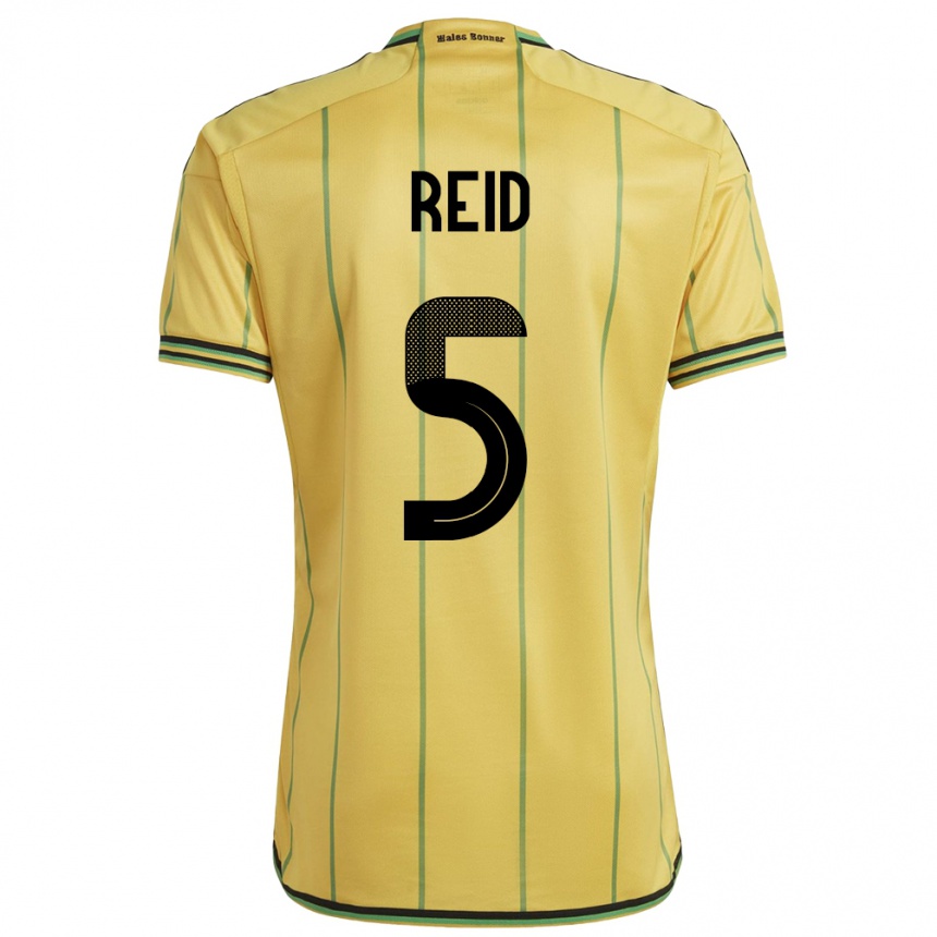 Niño Fútbol Camiseta Jamaica Adrian Reid #5 Amarillo 1ª Equipación 24-26 Argentina