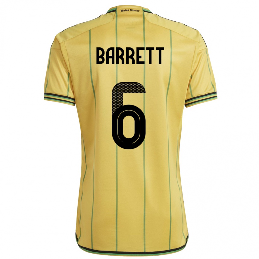 Niño Fútbol Camiseta Jamaica Ronaldo Barrett #6 Amarillo 1ª Equipación 24-26 Argentina