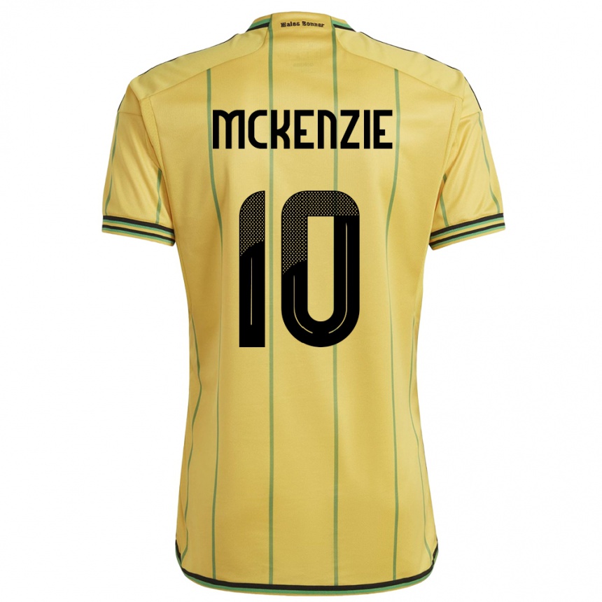 Niño Fútbol Camiseta Jamaica Denzel Mckenzie #10 Amarillo 1ª Equipación 24-26 Argentina