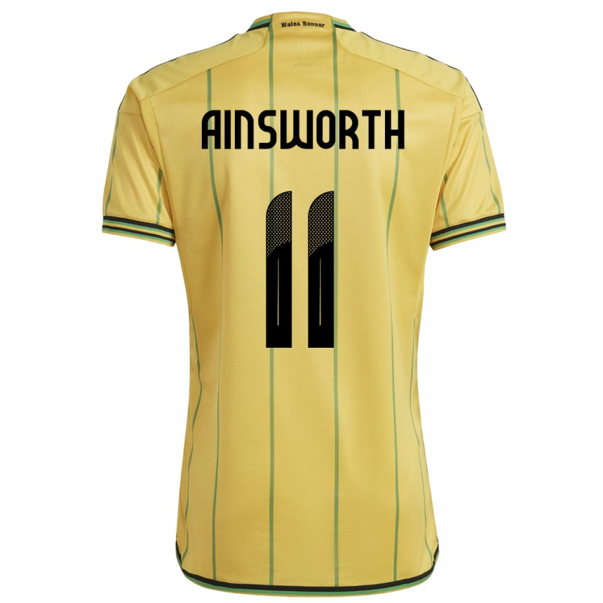 Niño Fútbol Camiseta Jamaica Christopher Ainsworth #11 Amarillo 1ª Equipación 24-26 Argentina