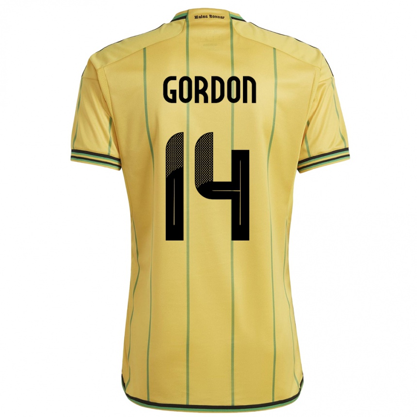 Niño Fútbol Camiseta Jamaica Ashton Gordon #14 Amarillo 1ª Equipación 24-26 Argentina