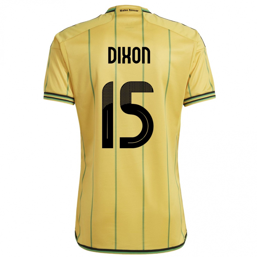 Niño Fútbol Camiseta Jamaica Ahir Dixon #15 Amarillo 1ª Equipación 24-26 Argentina