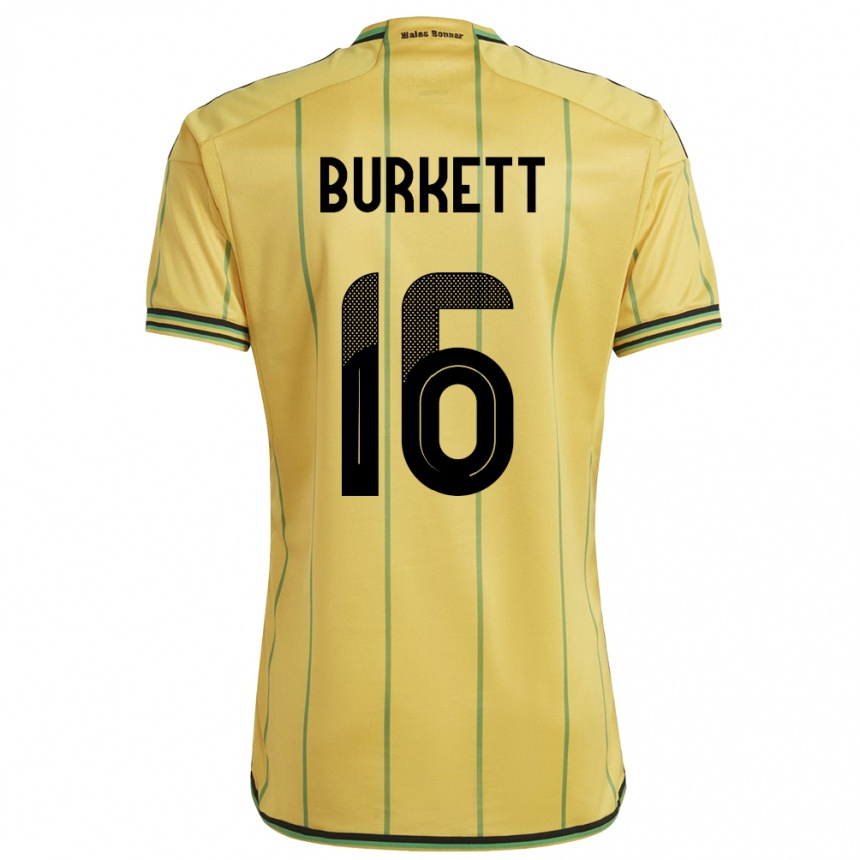 Niño Fútbol Camiseta Jamaica Brian Burkett #16 Amarillo 1ª Equipación 24-26 Argentina