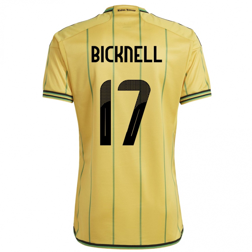 Niño Fútbol Camiseta Jamaica Alexander Bicknell #17 Amarillo 1ª Equipación 24-26 Argentina