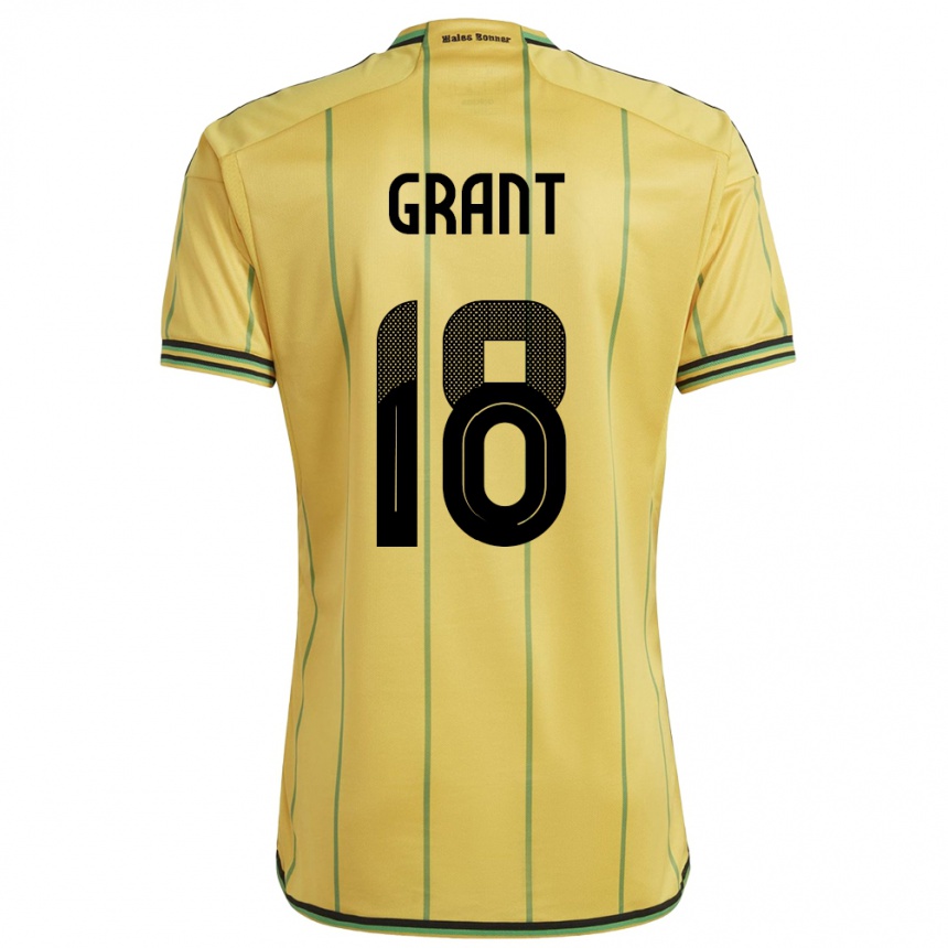 Niño Fútbol Camiseta Jamaica George Grant #18 Amarillo 1ª Equipación 24-26 Argentina