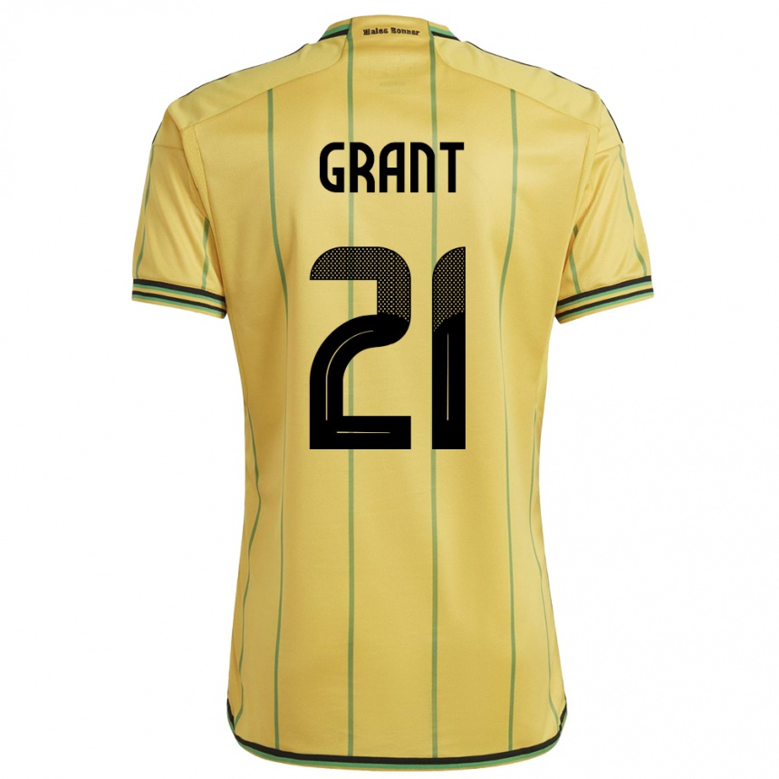 Niño Fútbol Camiseta Jamaica Joshua Grant #21 Amarillo 1ª Equipación 24-26 Argentina