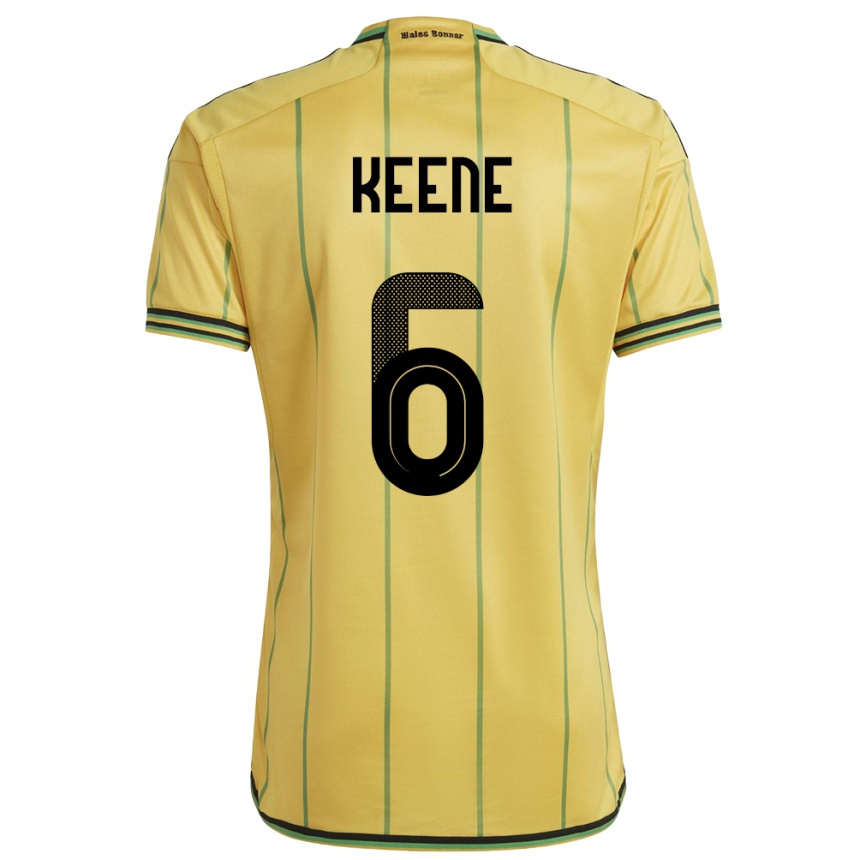 Niño Fútbol Camiseta Jamaica Alika Keene #6 Amarillo 1ª Equipación 24-26 Argentina