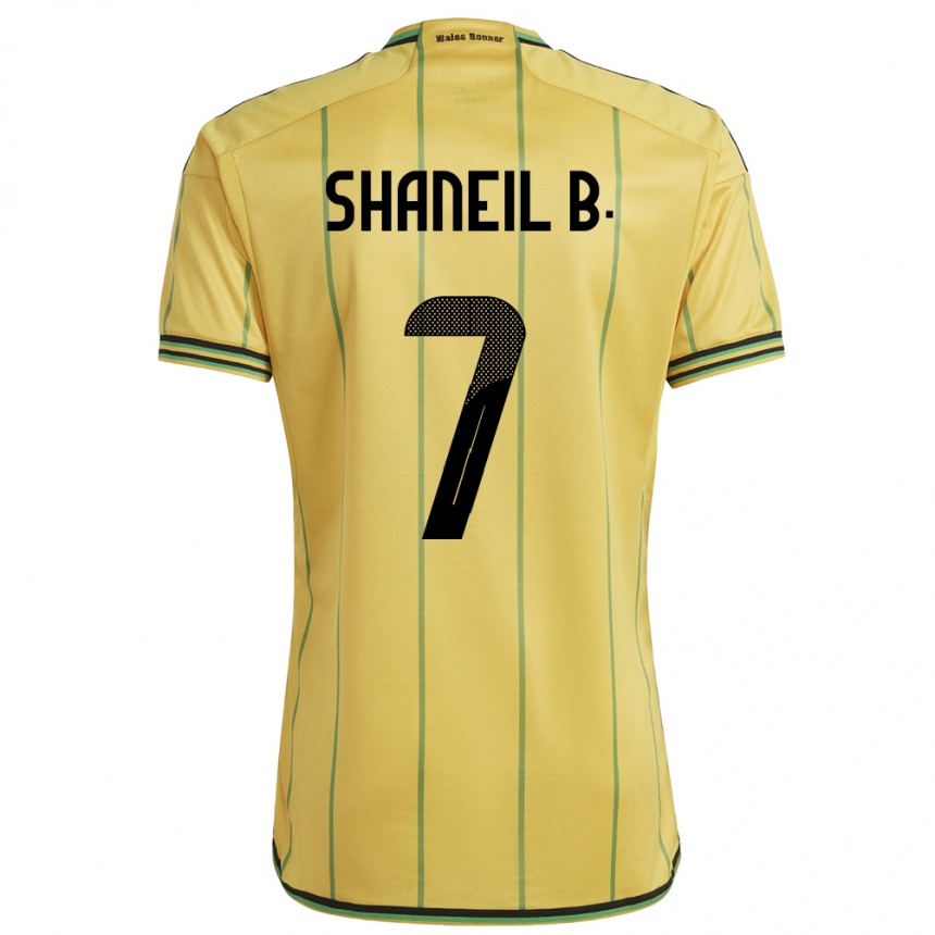 Niño Fútbol Camiseta Jamaica Shaneil Buckley #7 Amarillo 1ª Equipación 24-26 Argentina