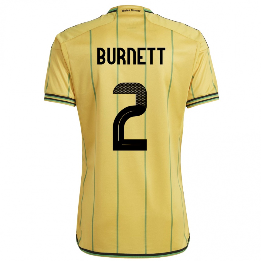 Niño Fútbol Camiseta Jamaica Theanna Burnett #2 Amarillo 1ª Equipación 24-26 Argentina