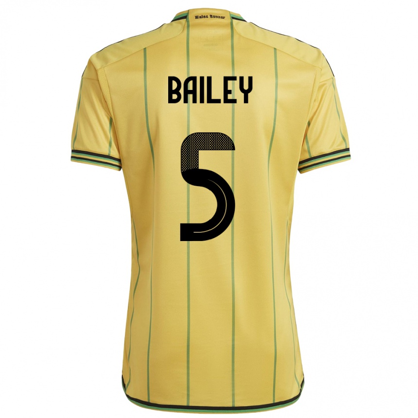 Niño Fútbol Camiseta Jamaica Jade Bailey #5 Amarillo 1ª Equipación 24-26 Argentina