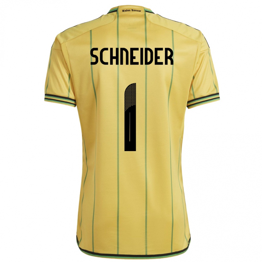 Niño Fútbol Camiseta Jamaica Sydney Schneider #1 Amarillo 1ª Equipación 24-26 Argentina