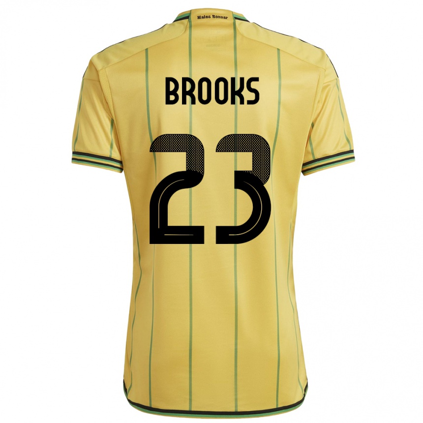 Niño Fútbol Camiseta Jamaica Liya Brooks #23 Amarillo 1ª Equipación 24-26 Argentina