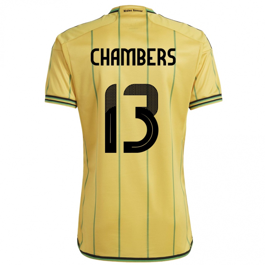 Niño Fútbol Camiseta Jamaica Chris-Ann Chambers #13 Amarillo 1ª Equipación 24-26 Argentina