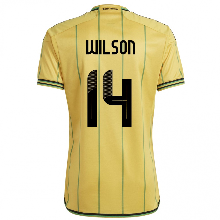 Niño Fútbol Camiseta Jamaica Siobhan Wilson #14 Amarillo 1ª Equipación 24-26 Argentina