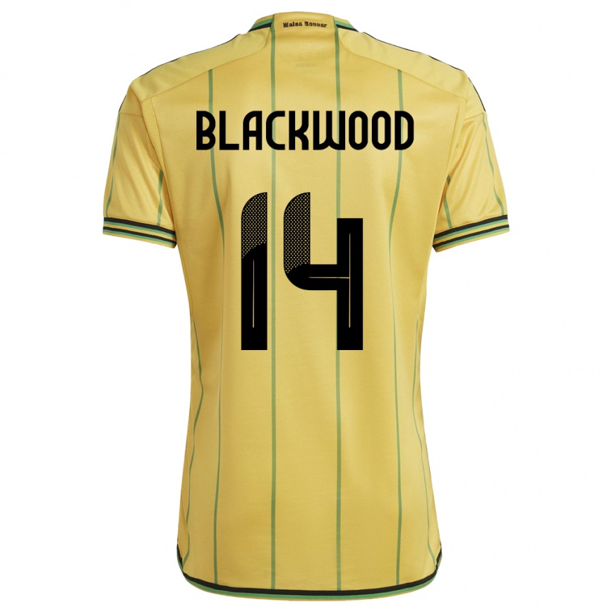 Niño Fútbol Camiseta Jamaica Deneisha Blackwood #14 Amarillo 1ª Equipación 24-26 Argentina