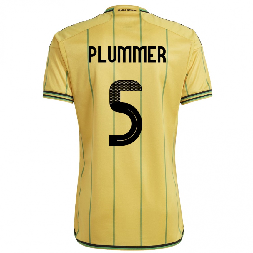 Niño Fútbol Camiseta Jamaica Konya Plummer #5 Amarillo 1ª Equipación 24-26 Argentina