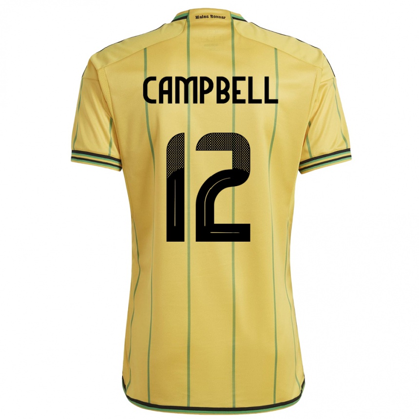 Niño Fútbol Camiseta Jamaica Sashana Campbell #12 Amarillo 1ª Equipación 24-26 Argentina