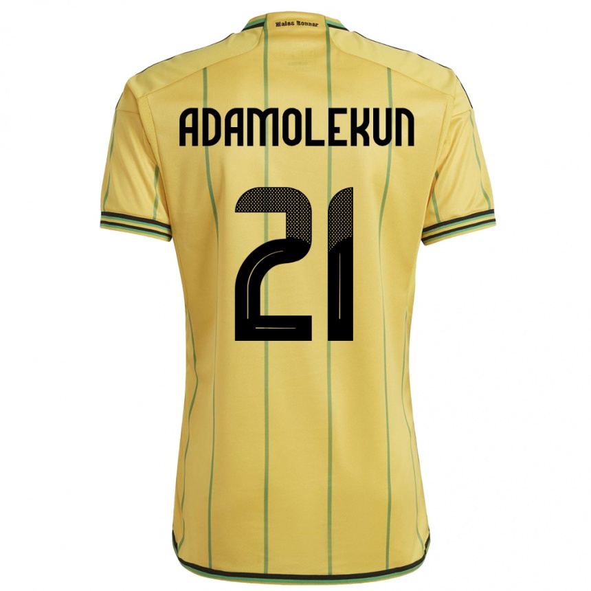 Niño Fútbol Camiseta Jamaica Olufolasade Adamolekun #21 Amarillo 1ª Equipación 24-26 Argentina