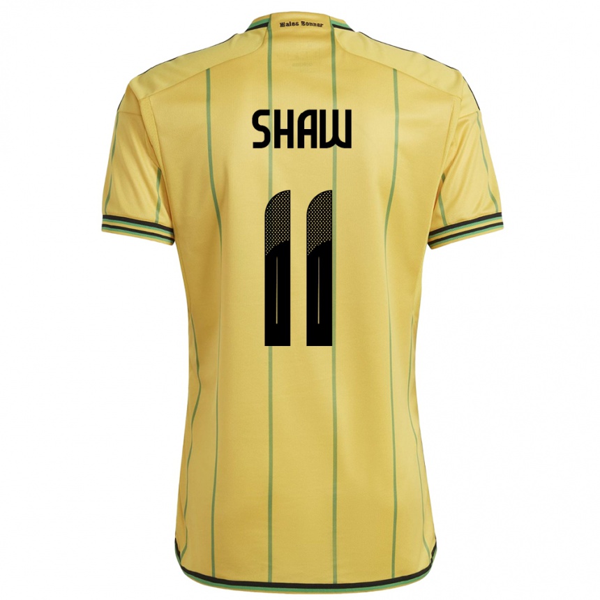 Niño Fútbol Camiseta Jamaica Khadija Shaw #11 Amarillo 1ª Equipación 24-26 Argentina