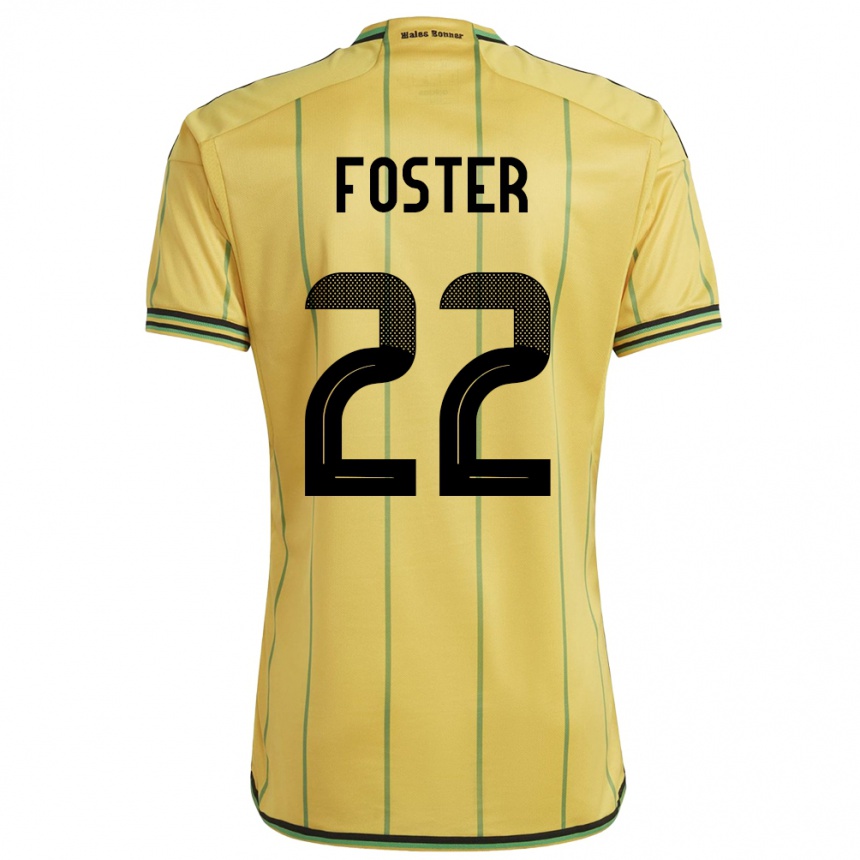 Niño Fútbol Camiseta Jamaica Shanise Foster #22 Amarillo 1ª Equipación 24-26 Argentina