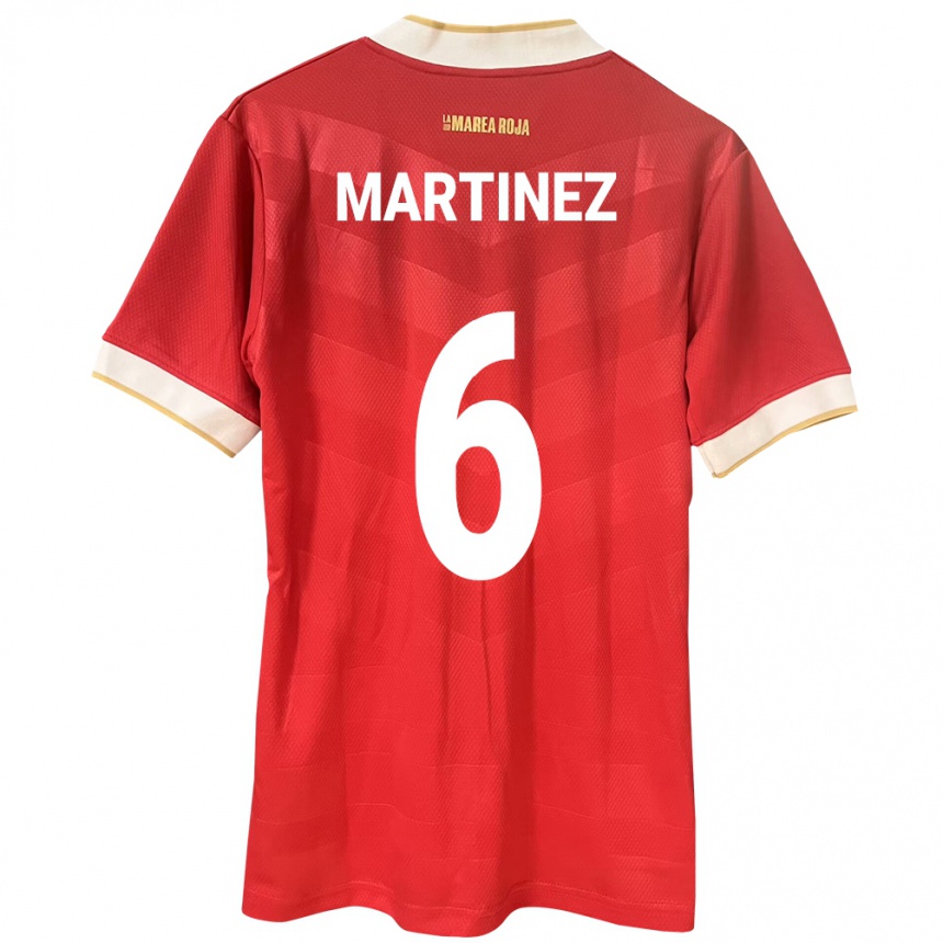 Niño Fútbol Camiseta Panamá Christian Martínez #6 Rojo 1ª Equipación 24-26 Argentina