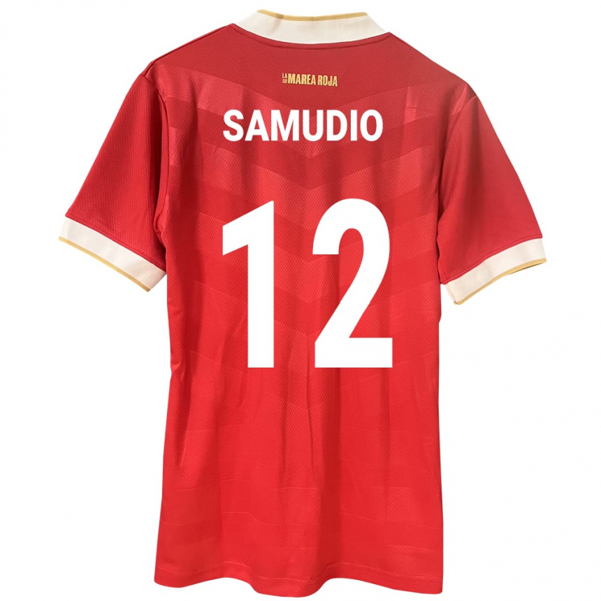 Niño Fútbol Camiseta Panamá César Samudio #12 Rojo 1ª Equipación 24-26 Argentina