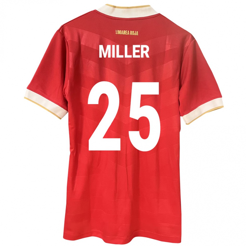 Niño Fútbol Camiseta Panamá Roderick Miller #25 Rojo 1ª Equipación 24-26 Argentina