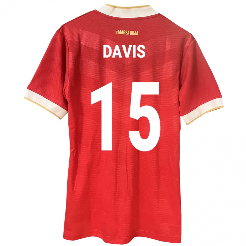 Niño Fútbol Camiseta Panamá Éric Davis #15 Rojo 1ª Equipación 24-26 Argentina