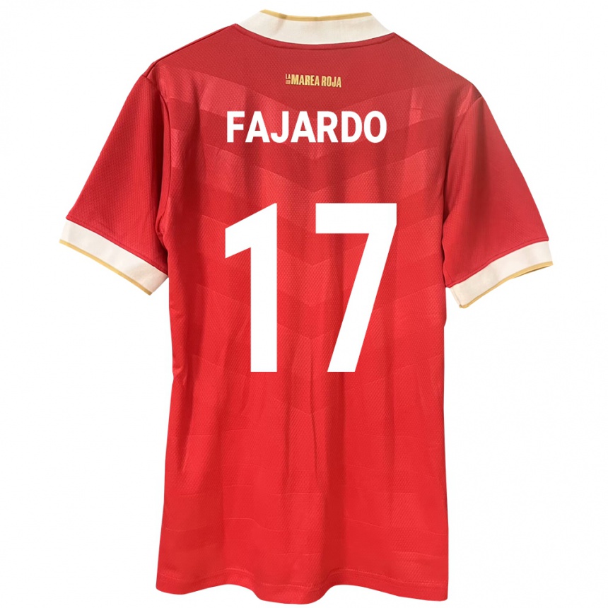 Niño Fútbol Camiseta Panamá José Fajardo #17 Rojo 1ª Equipación 24-26 Argentina