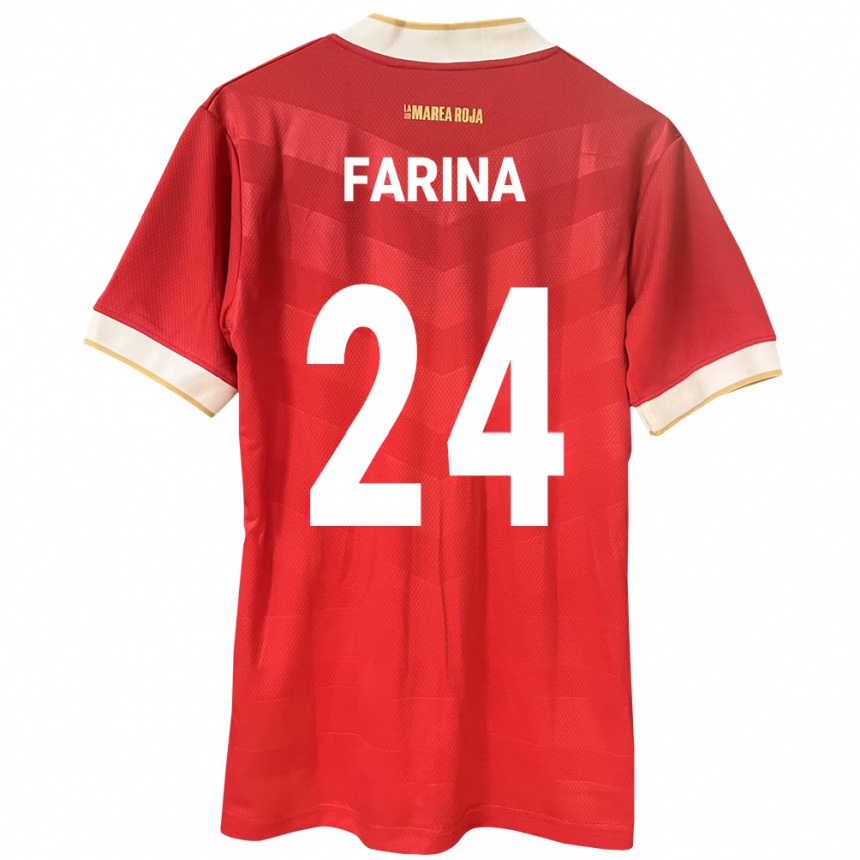 Niño Fútbol Camiseta Panamá Edgardo Fariña #24 Rojo 1ª Equipación 24-26 Argentina