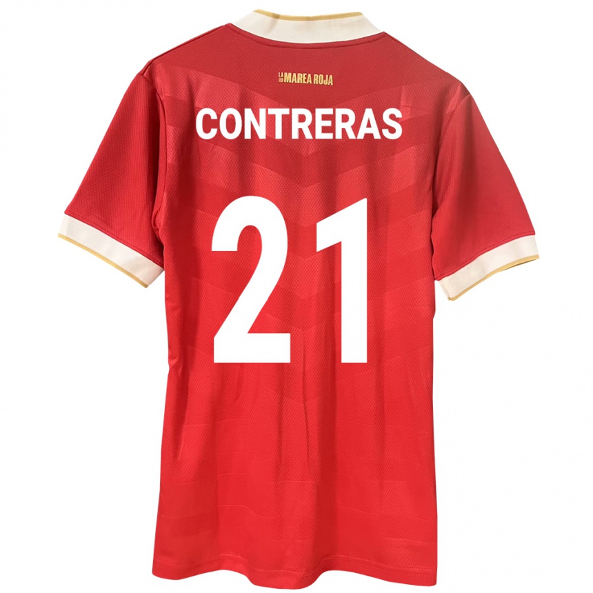 Niño Fútbol Camiseta Panamá Davis Contreras #21 Rojo 1ª Equipación 24-26 Argentina