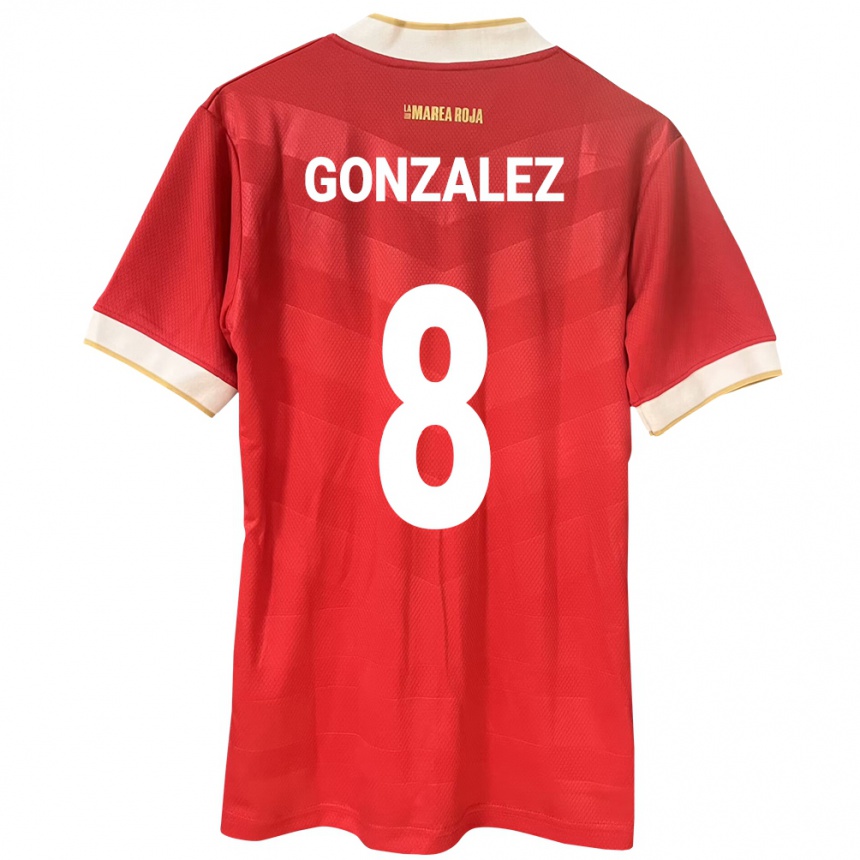 Niño Fútbol Camiseta Panamá Schiandra González #8 Rojo 1ª Equipación 24-26 Argentina