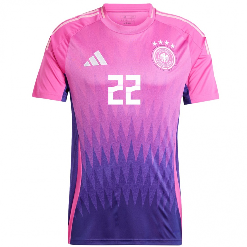 Niño Fútbol Camiseta Alemania Maria Luisa Grohs #22 Rosado Morado 2ª Equipación 24-26 Argentina