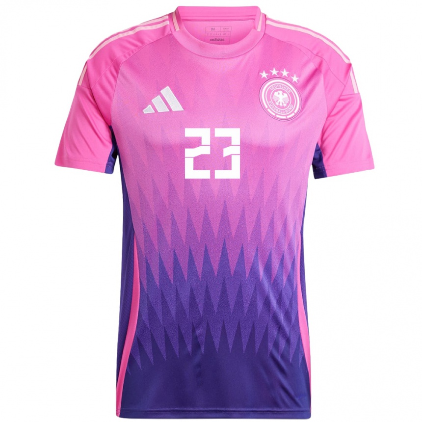 Niño Fútbol Camiseta Alemania Noah Atubolu #23 Rosado Morado 2ª Equipación 24-26 Argentina