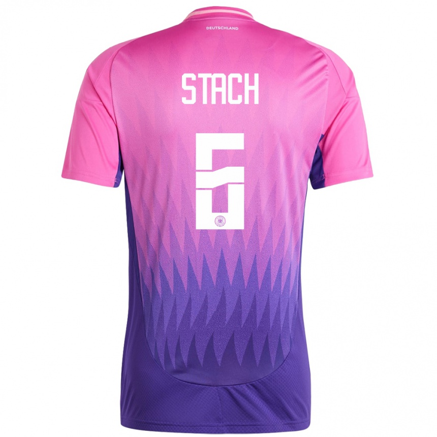 Niño Fútbol Camiseta Alemania Anton Stach #6 Rosado Morado 2ª Equipación 24-26 Argentina