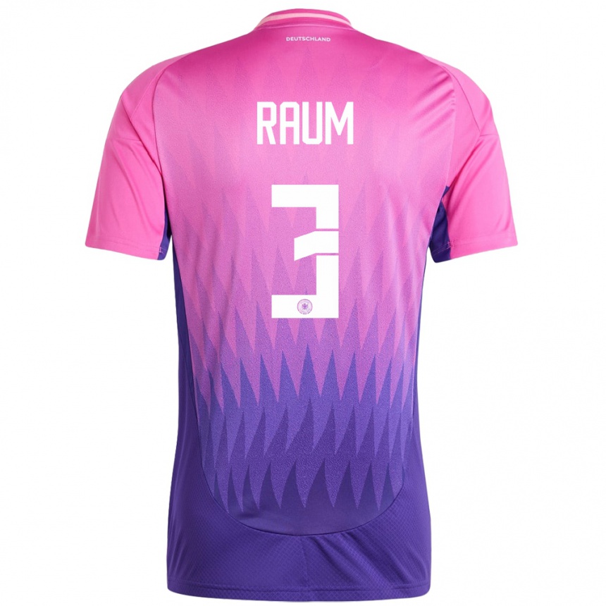 Niño Fútbol Camiseta Alemania David Raum #3 Rosado Morado 2ª Equipación 24-26 Argentina