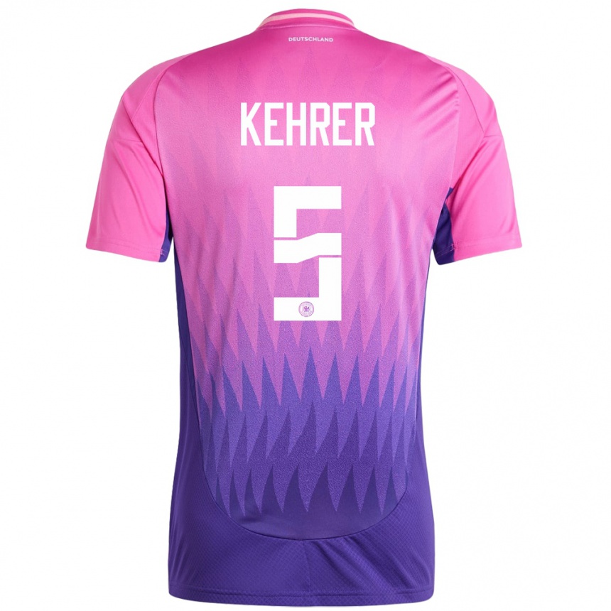 Niño Fútbol Camiseta Alemania Thilo Kehrer #5 Rosado Morado 2ª Equipación 24-26 Argentina