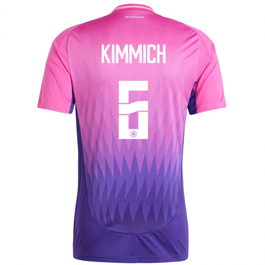 Niño Fútbol Camiseta Alemania Joshua Kimmich #6 Rosado Morado 2ª Equipación 24-26 Argentina